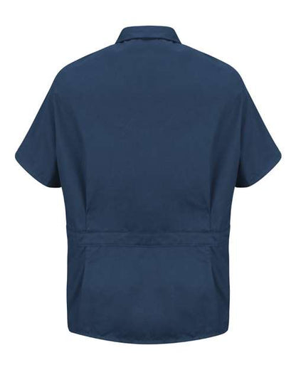Custom EmbroideredRed Kap Unisex Zip-Front Smock 2339 Navy