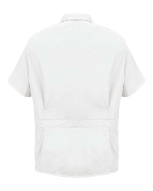 Custom EmbroideredRed Kap Unisex Zip-Front Smock 2339 White