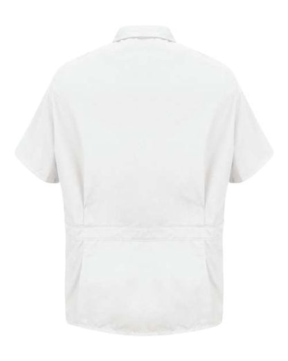 Custom EmbroideredRed Kap Unisex Zip-Front Smock 2339 White