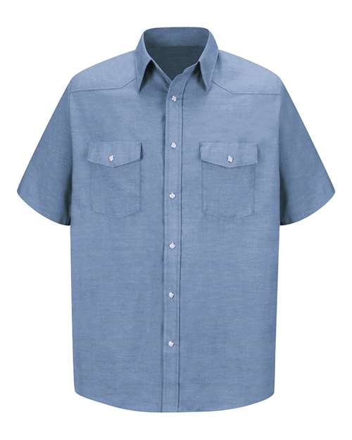 Red Kap Deluxe Western Style Short Sleeve Shirt SC24 Custom Embroidered Business Logo