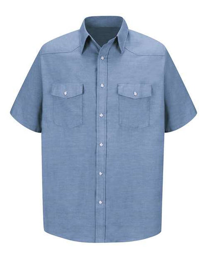 Red Kap Deluxe Western Style Short Sleeve Shirt SC24 Custom Embroidered Business Logo