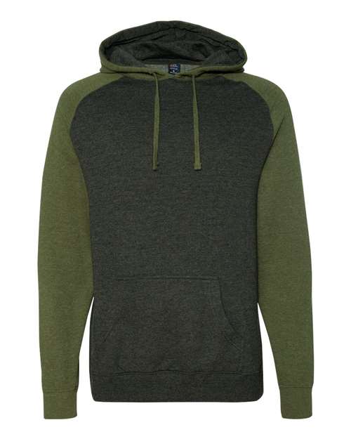 Independent Trading Co. Raglan Hooded Sweatshirt IND40RP Custom Embroidered Business Logo