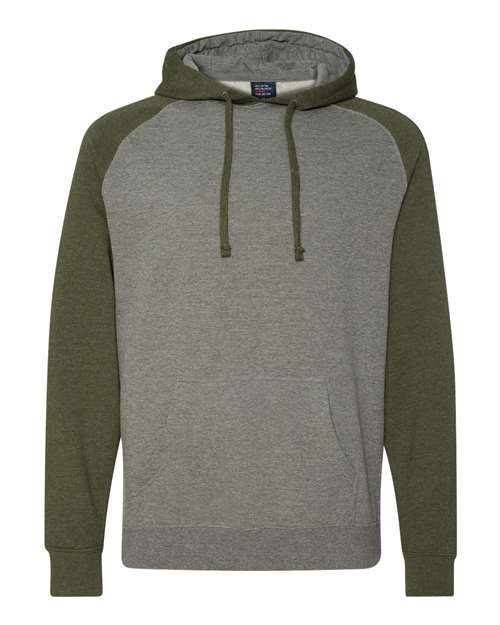 Independent Trading Co. Raglan Hooded Sweatshirt IND40RP Custom Embroidered Business Logo