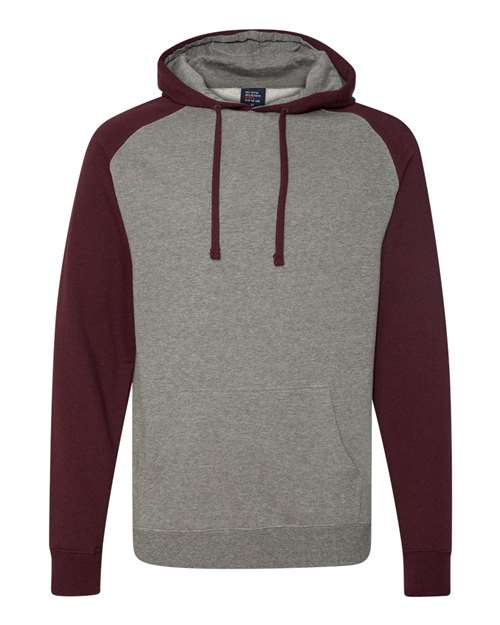 Independent Trading Co. Raglan Hooded Sweatshirt IND40RP Custom Embroidered Business Logo