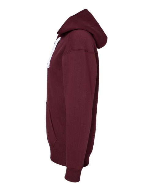 J. America Sport Lace Hooded Sweatshirt 8830 Maroon