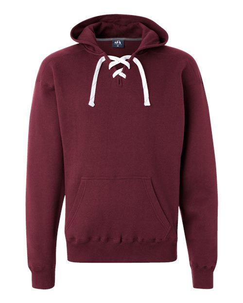 J. America Sport Lace Hooded Sweatshirt 8830 Maroon