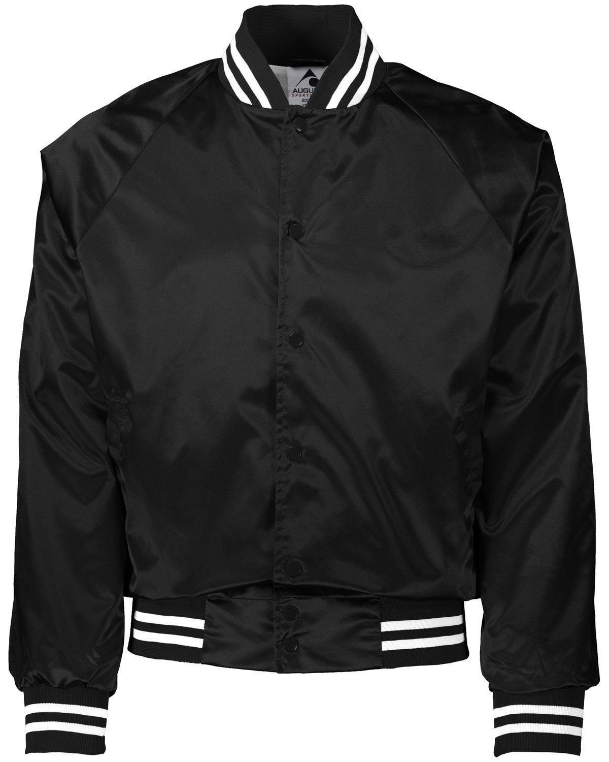 Augusta Sportswear Unisex Striped Trim Satin Baseball Jacket 3610