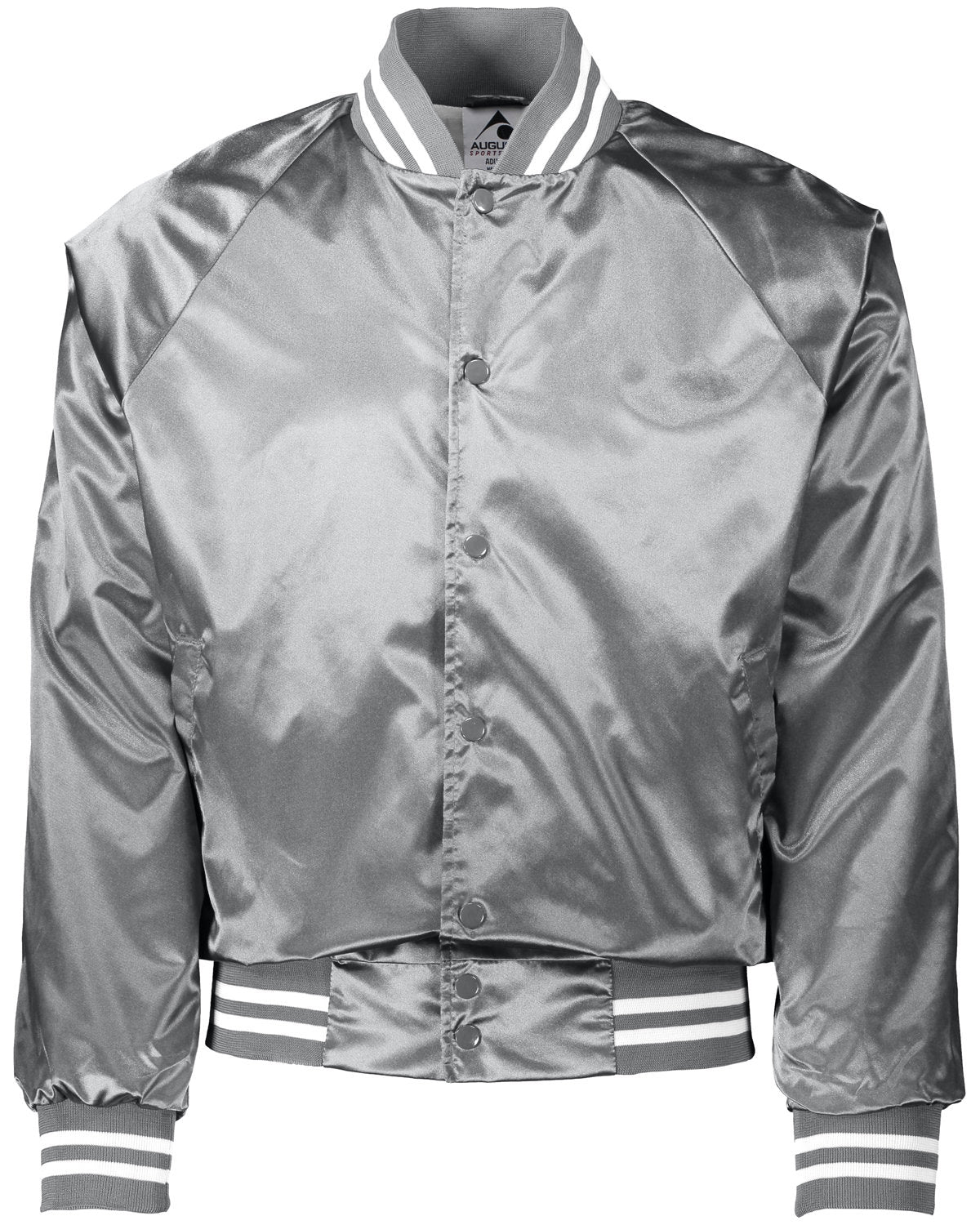 Augusta Sportswear Unisex Striped Trim Satin Baseball Jacket 3610