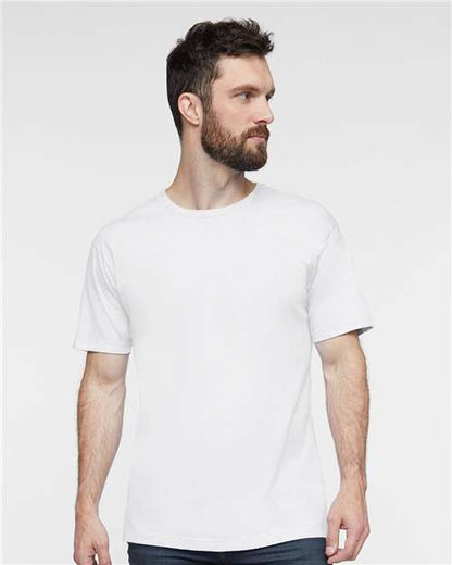 Custom Embroidered  LAT Fine Jersey Tee 6901 White