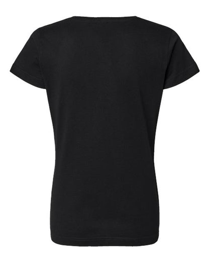 LAT Women's Fine Jersey V-Neck Tee 3507 Black