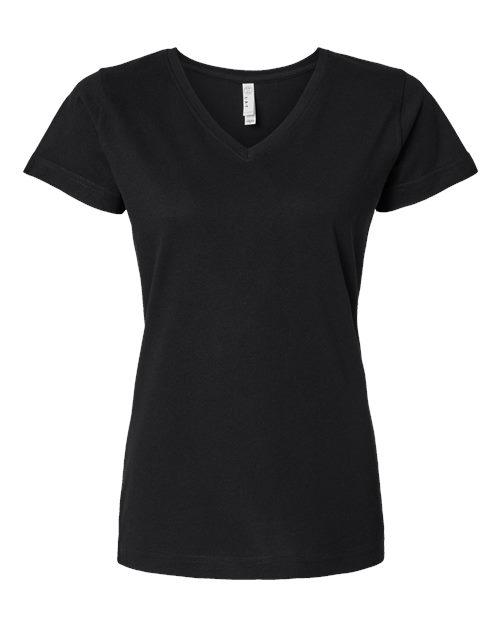 LAT Women's Fine Jersey V-Neck Tee 3507 Black