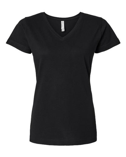 LAT Women's Fine Jersey V-Neck Tee 3507 Black