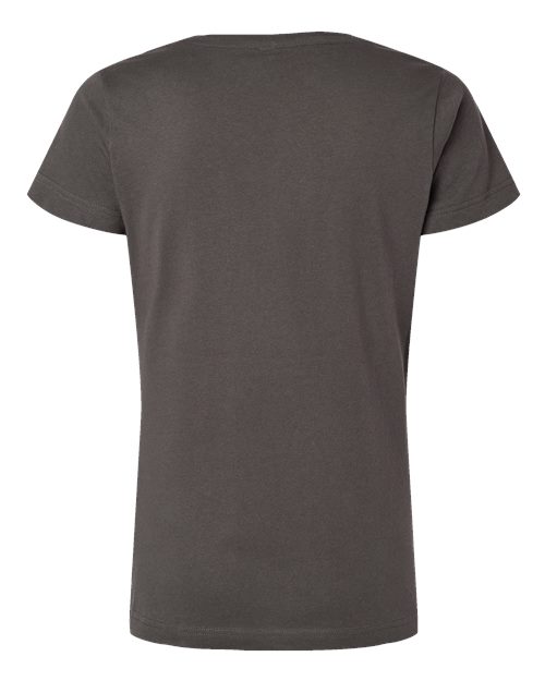 LAT Women's Fine Jersey V-Neck Tee 3507 Charcoal