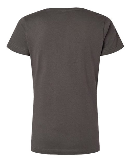 LAT Women's Fine Jersey V-Neck Tee 3507 Charcoal
