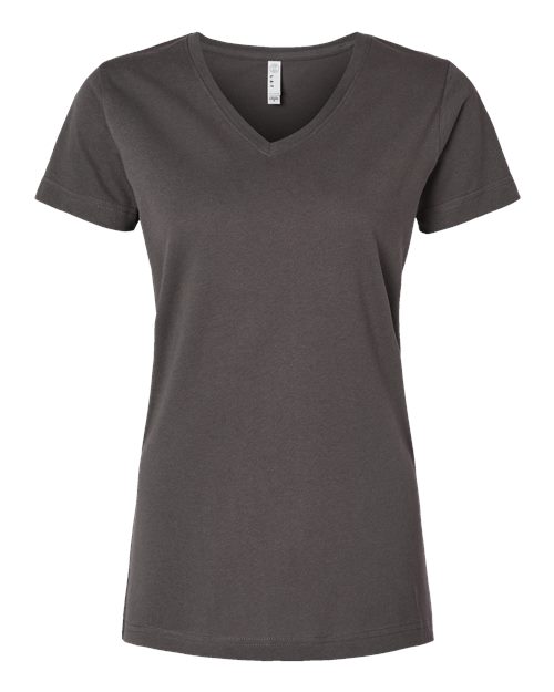 LAT Women's Fine Jersey V-Neck Tee 3507 Charcoal