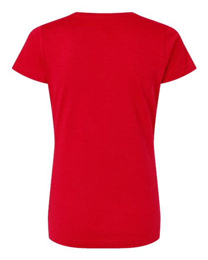 LAT Women's Fine Jersey V-Neck Tee 3507 Red
