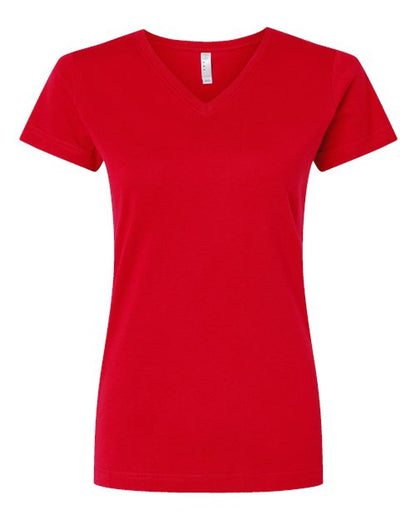 LAT Women's Fine Jersey V-Neck Tee 3507 Red