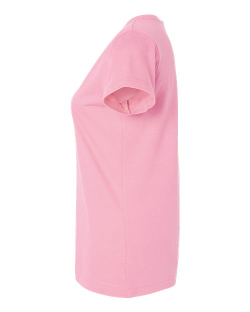LAT Women's Fine Jersey V-Neck Tee 3507 Pink