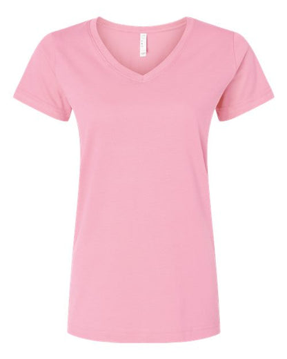 LAT Women's Fine Jersey V-Neck Tee 3507 Pink