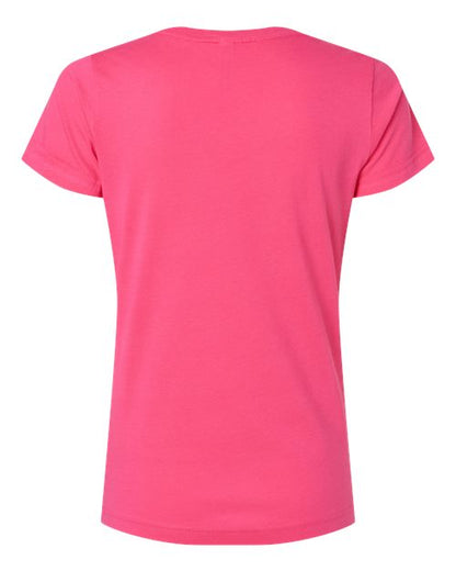 LAT Women's Fine Jersey V-Neck Tee 3507 Hot Pink