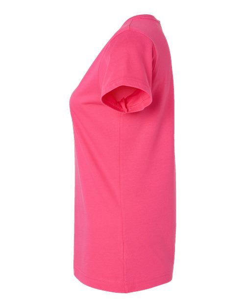 LAT Women's Fine Jersey V-Neck Tee 3507 Hot Pink