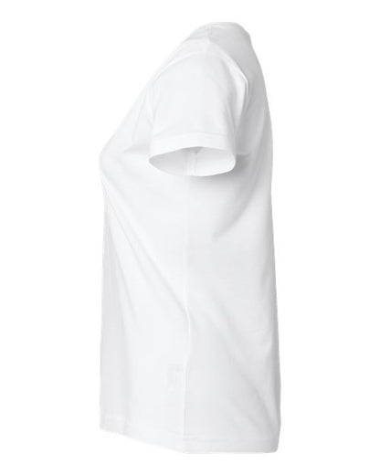 LAT Women's Fine Jersey V-Neck Tee 3507 White