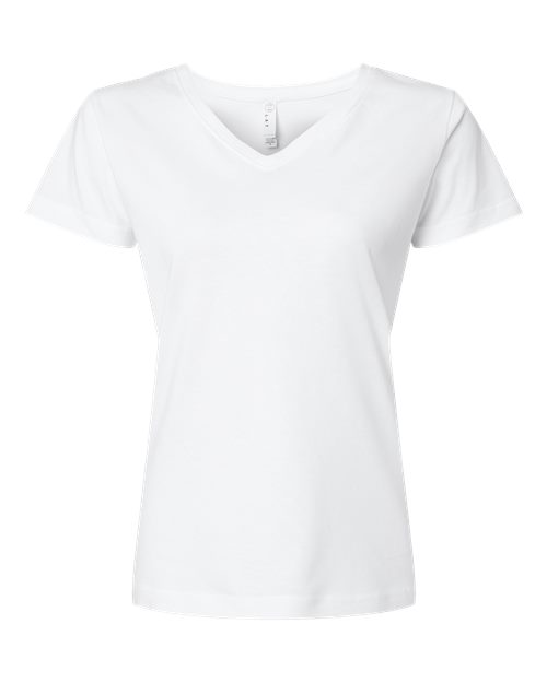 LAT Women's Fine Jersey V-Neck Tee 3507 White