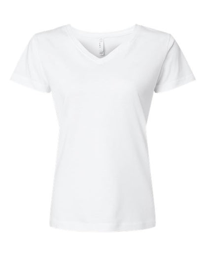 LAT Women's Fine Jersey V-Neck Tee 3507 White
