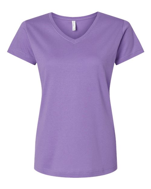 LAT Women's Fine Jersey V-Neck Tee 3507 Lavender