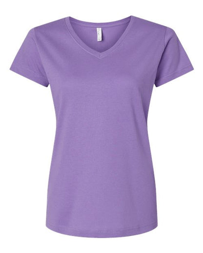 LAT Women's Fine Jersey V-Neck Tee 3507 Lavender