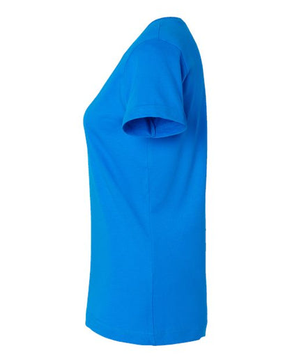 LAT Women's Fine Jersey V-Neck Tee 3507 Cobalt