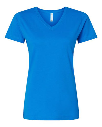 LAT Women's Fine Jersey V-Neck Tee 3507 Cobalt