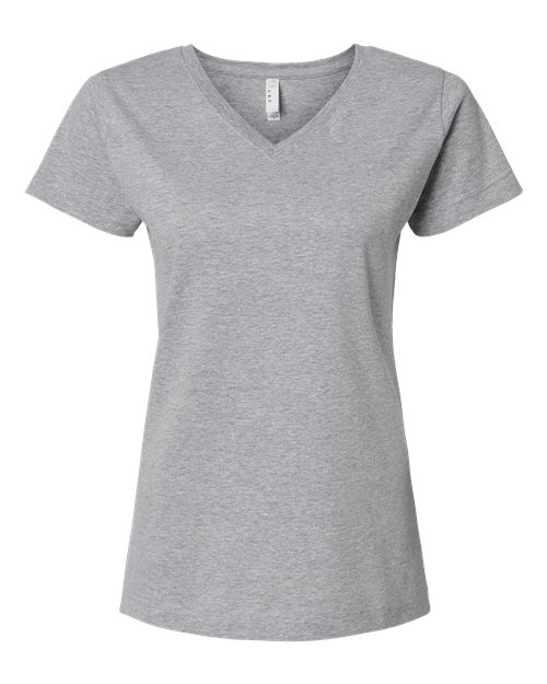 LAT Women's Fine Jersey V-Neck Tee 3507 Heather