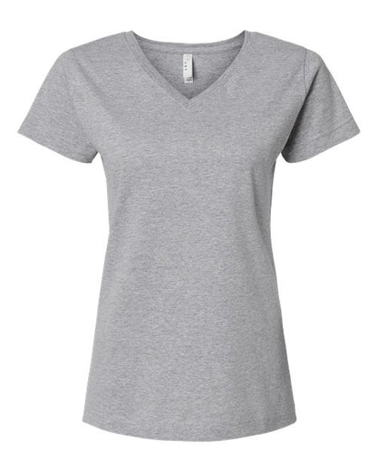 LAT Women's Fine Jersey V-Neck Tee 3507 Heather