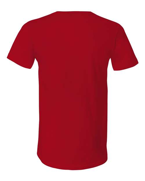 BELLA + CANVAS Jersey V-Neck Tee 3005 Red Custom Embroidered Business Logo