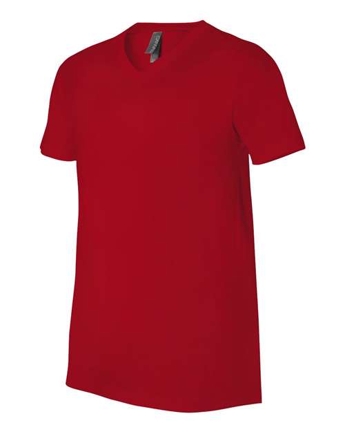 BELLA + CANVAS Jersey V-Neck Tee 3005 Red Custom Embroidered Business Logo