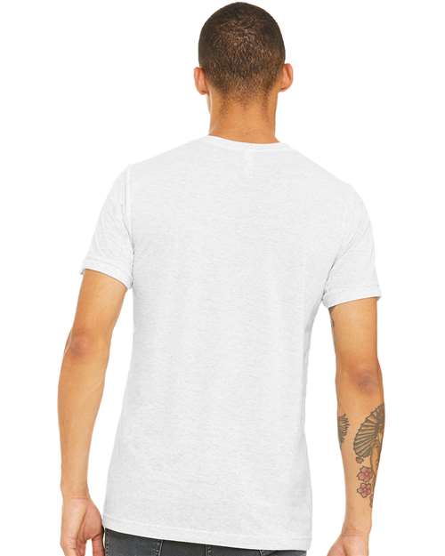 BELLA + CANVAS Triblend Tee 3413 White Fleck Triblend Custom Embroidered Business Logo