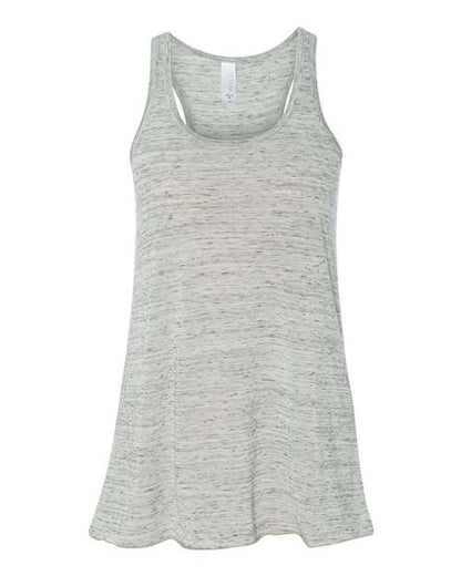 BELLA + CANVAS Women's Flowy Racerback Tank 8800 White Marble