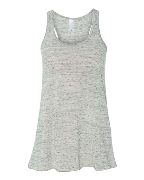 BELLA + CANVAS Women's Flowy Racerback Tank 8800 White Marble