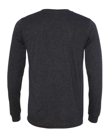 BELLA + CANVAS Triblend Long Sleeve Tee 3513 Brick Triblend Custom Embroidered Business Logo