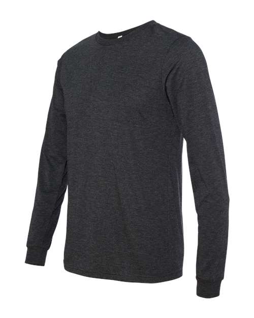 BELLA + CANVAS Triblend Long Sleeve Tee 3513 Charcoal Black Triblend Custom Embroidered Business Logo