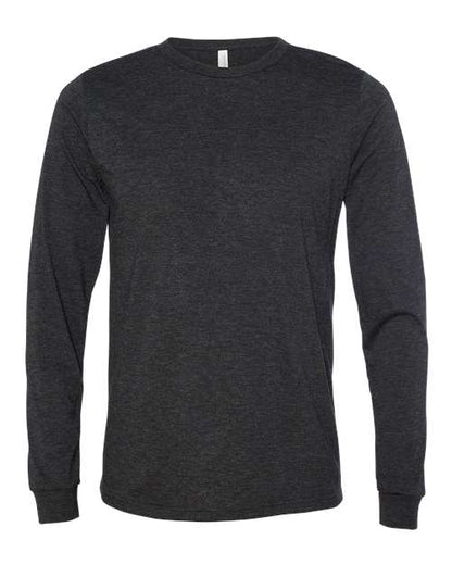 BELLA + CANVAS Triblend Long Sleeve Tee 3513 Brick Triblend Custom Embroidered Business Logo