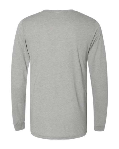 BELLA + CANVAS Triblend Long Sleeve Tee 3513 Athletic Grey Triblend Custom Embroidered Business Logo