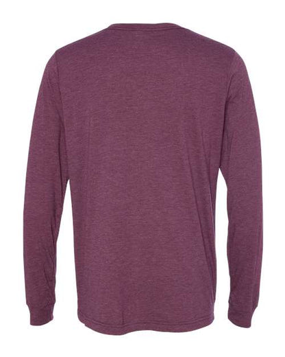 BELLA + CANVAS Triblend Long Sleeve Tee 3513 Grey Triblend Custom Embroidered Business Logo