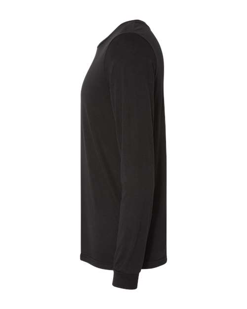 BELLA + CANVAS Triblend Long Sleeve Tee 3513 Solid Black Triblend Custom Embroidered Business Logo