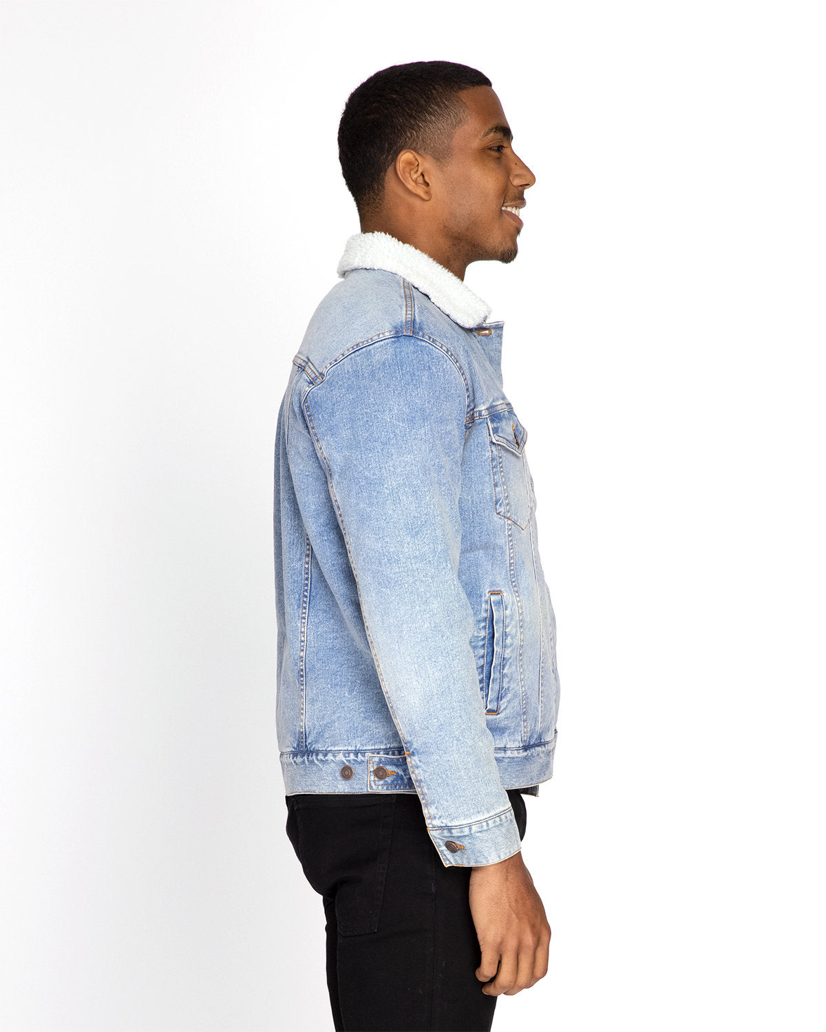 Threadfast Apparel Unisex Sherpa-Lined Denim Jacket 372J