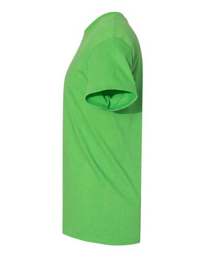 Gildan USA-Made Fine Jersey T-Shirt 5000 Electric Green Custom Embroidered Business Logo