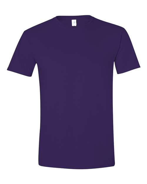 Gildan Softstyle® T-Shirt 64000 Purple Custom Embroidered Business Logo