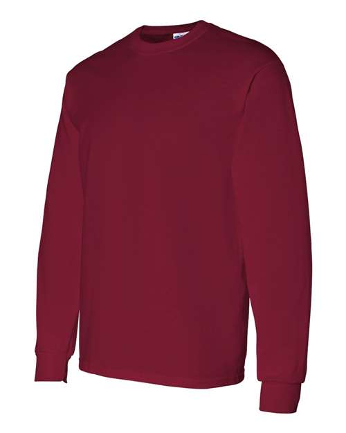 Gildan Heavy Cotton™ Long Sleeve T-Shirt 5400 Cardinal Red Custom Embroidered Business Logo