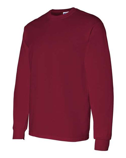 Gildan Heavy Cotton™ Long Sleeve T-Shirt 5400 Cardinal Red Custom Embroidered Business Logo